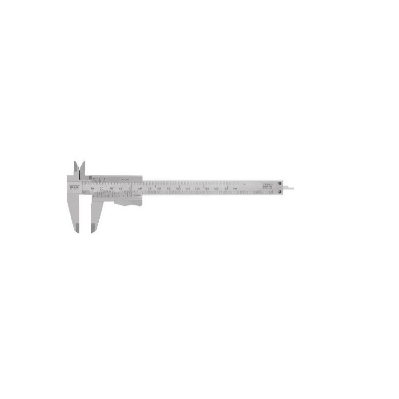 PIE DE REY ANALÓGICO, DIN 862 150x0.02mm / 6x1/1000", inox, varilla plana, con gatillo
