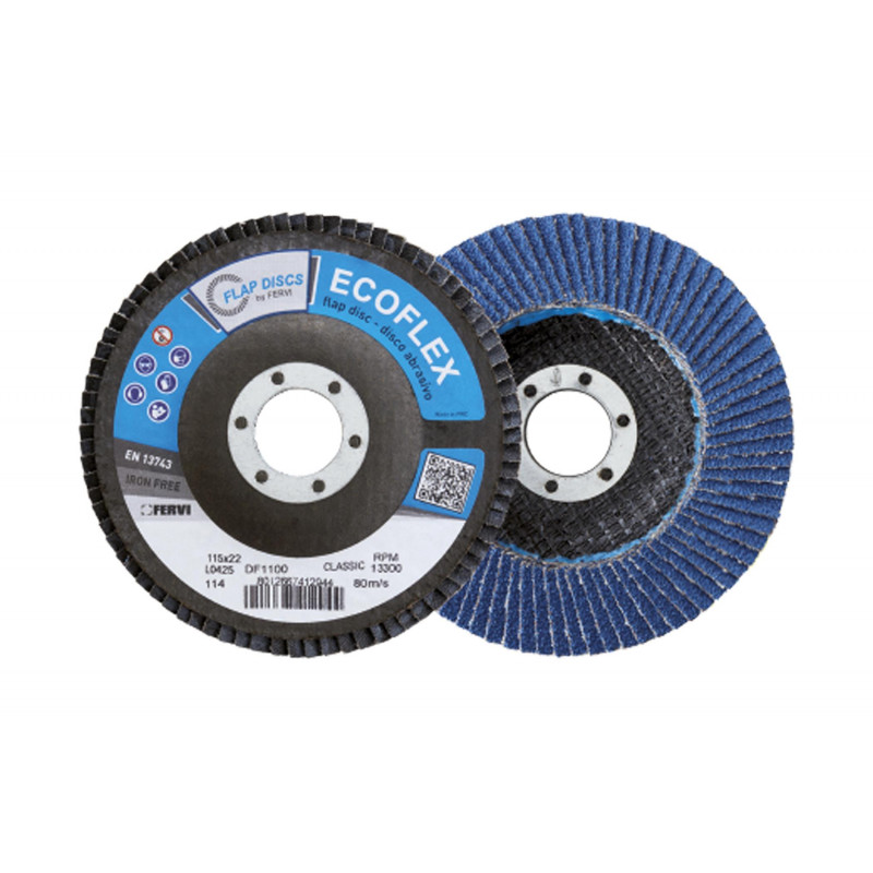 DISCO LAMINAS Ø 115 Gr Zirconio 40 EcofleX Plano T27 Fibra