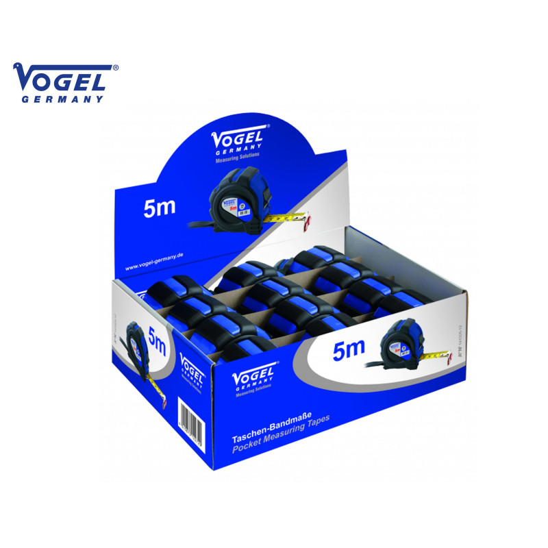 FLEXÓMETRO 5 m, PRECISIÓN CLASE II, CAJA DE 12 PIEZAS