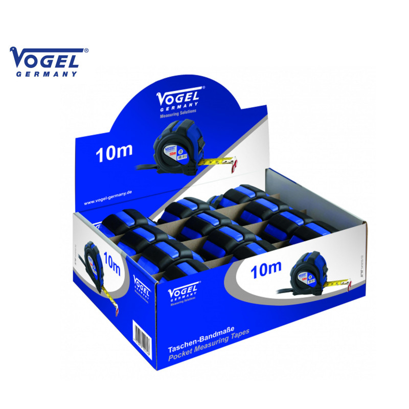 FLEXÓMETRO 10 m, PRECISIÓN CLASE II, CAJA DE 12 PIEZAS
