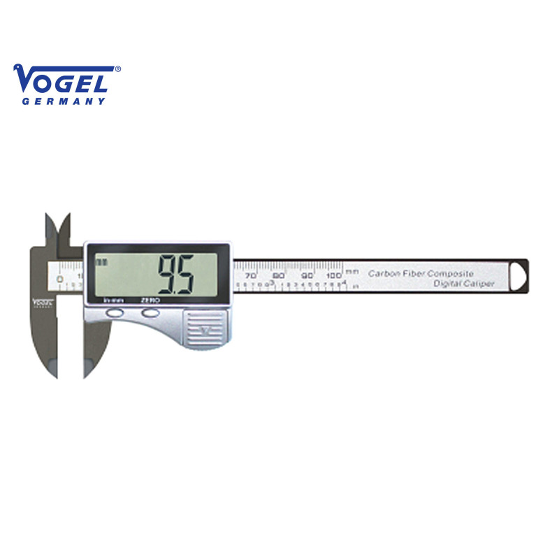 Pie de rey Digital, 150x0,01 mm/6x0,005", CE, en plastico fibra de carbono, 1 pcs LR44 CON VARILLA DE PROFUNDIDAD