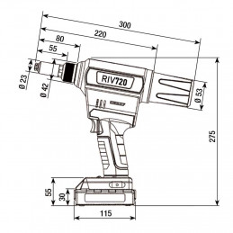 REMACHADORA DE BATERÍA DE LITIO RIV720-18.0V 2.0AH