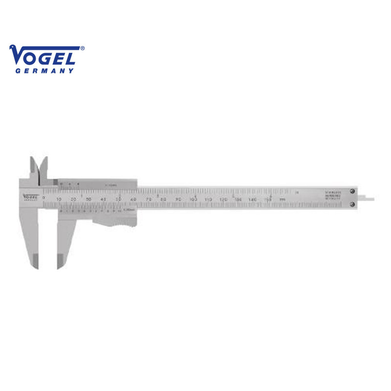 PIE DE REY ANALÓGICO, DIN 862 150x0.05mm / 6x1/128", inox, varilla redonda, con gatillo