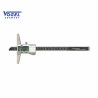 PIE DE REY DIGITAL DE PROFUNDIDAD 200 mm/8" puente 100 mm, acero inoxidable endurecido, viga recta, incluye batería de 3 V, CE,