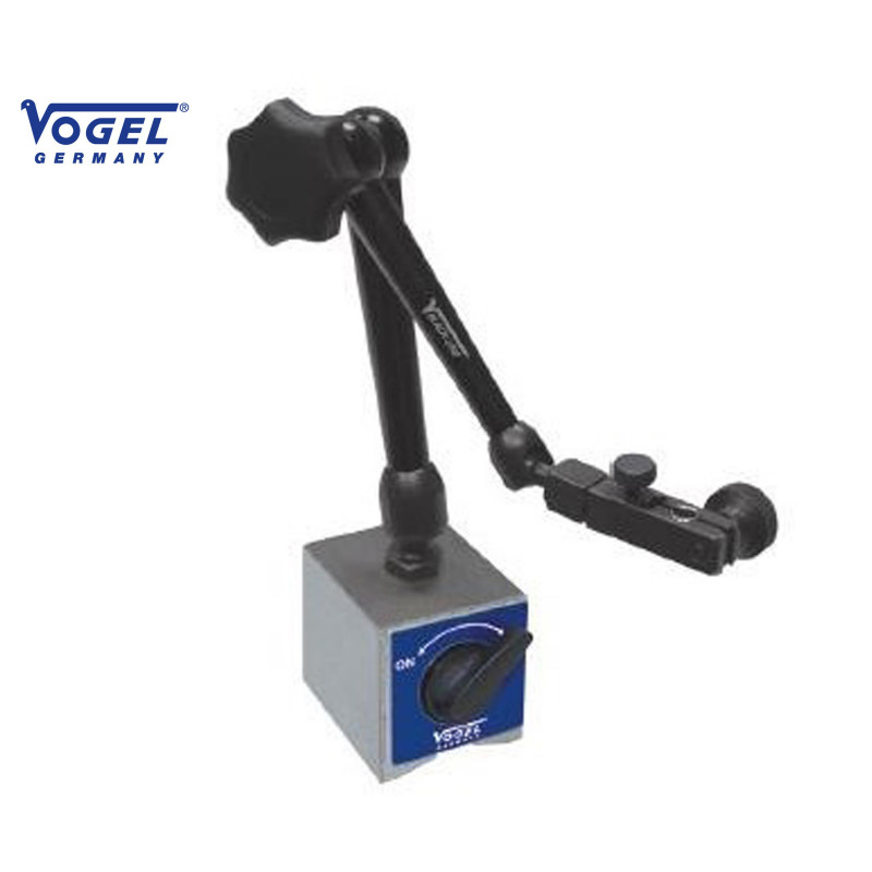 Soporte magnético sujección central mecánica, 350 mm altura total, brazo anomizado negro "BLACK-LINE", sujección ø 6/8 mm, base 