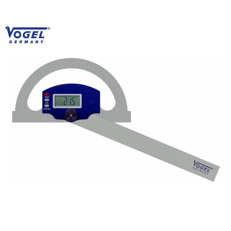 Transportador de ángulos DIGITAL 200/300 mm, 0°-180°x0,05°,CE, tornillo de fijación, manual, 1 ud. CR2032, 3V, 0,07g Litio, UN 3