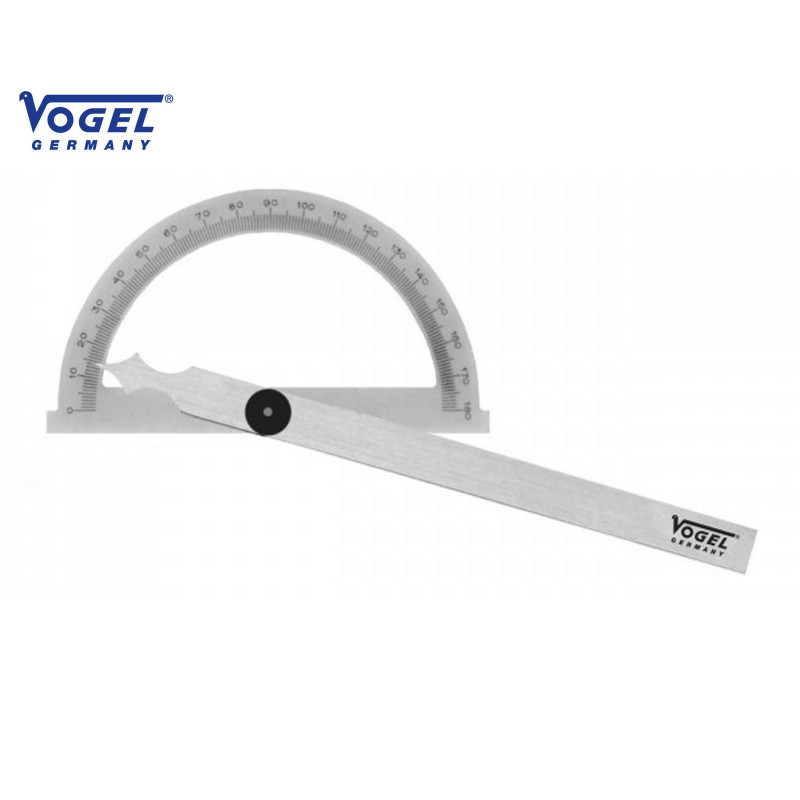 Transportador de ángulos 150/200 mm. 0°-180°, Tornillo de bloqueo, ACERO