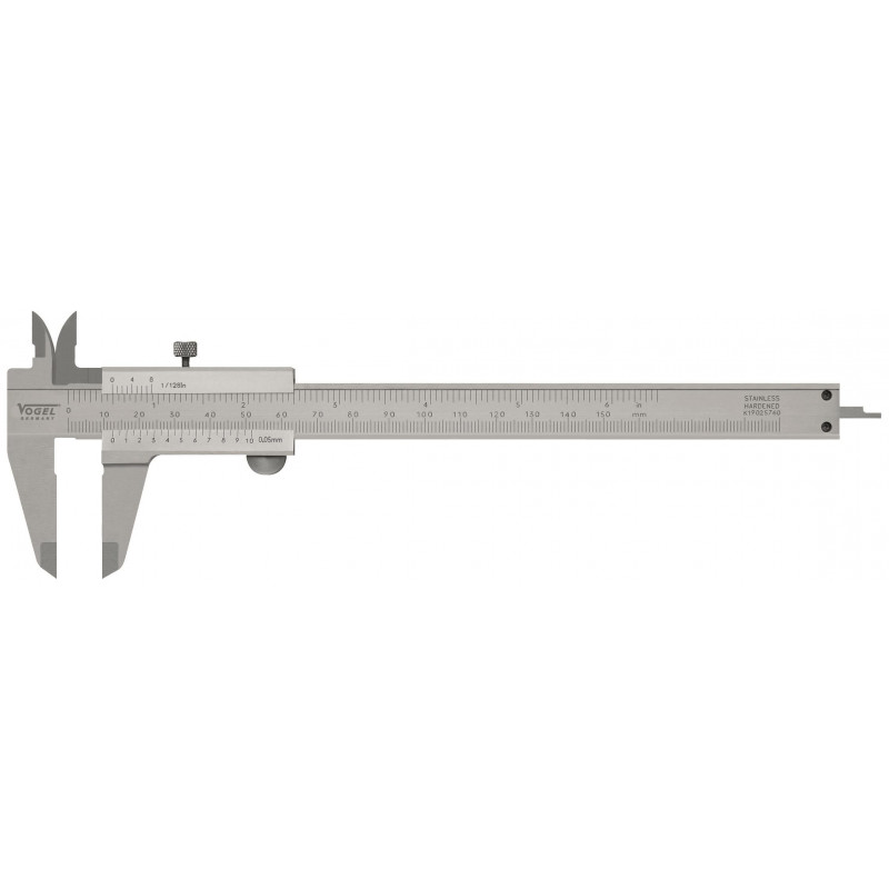 ESTÁNDAR PIE DE REY, DIN 862, 0-150x0.05mm/6x1/128".
