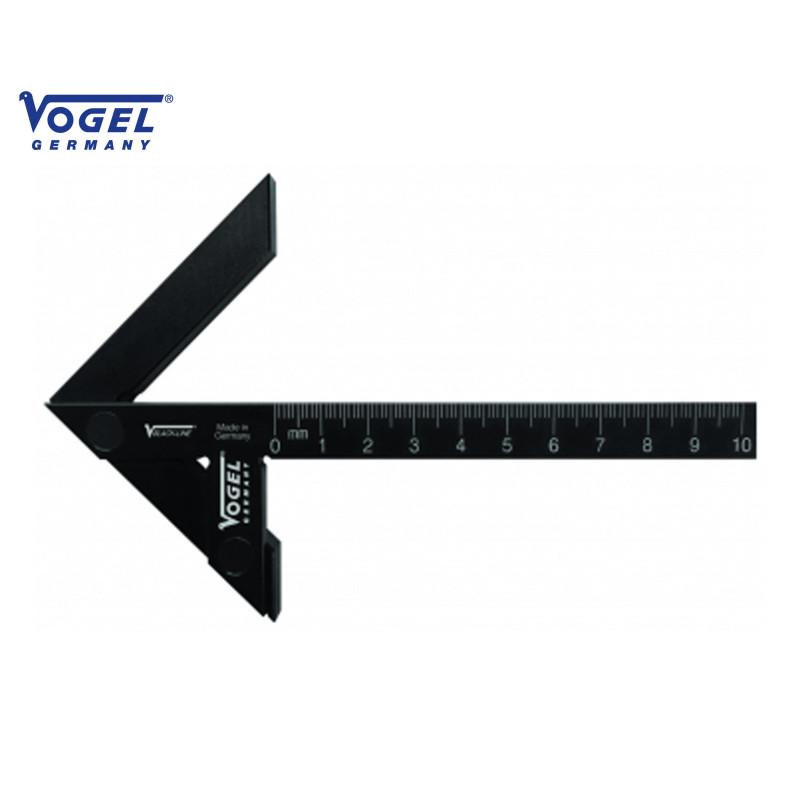 Escuadra busca centros 250x160mm "BLACK-LINE", aluminio, endurecido