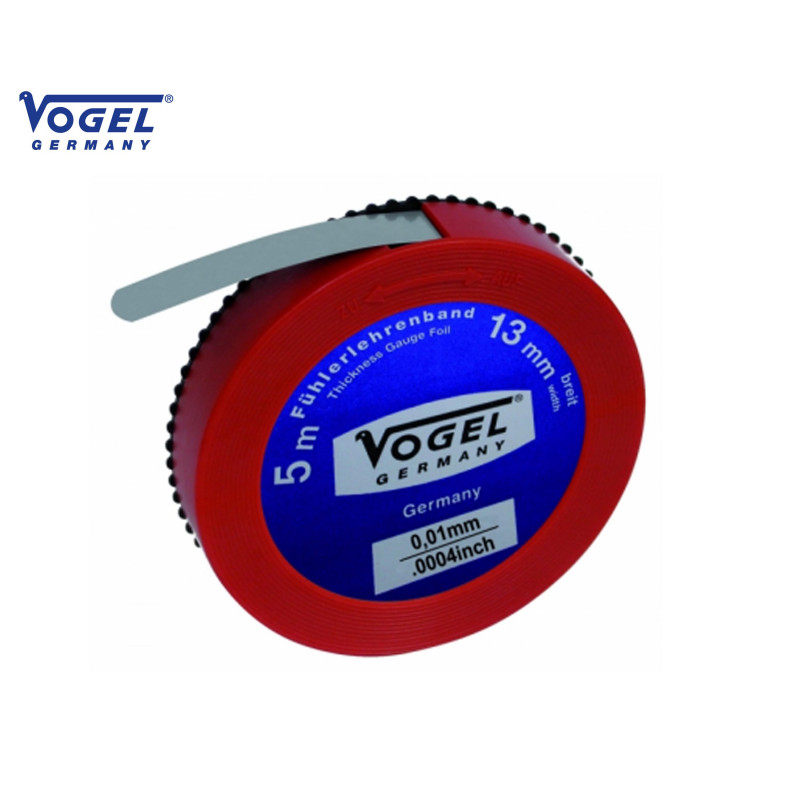 Rollo galga espesores 0,070x13x5000 mm de Acero Templado caja redonda de plastico