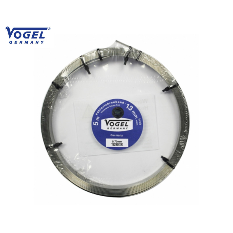 Rollo galga espesores 0,90 x13x5000 mm de Acero Templado enrrollado en film trasnparente