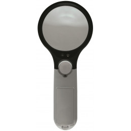 Lupa de bolsillo con aumentos LED 3-x/4.5-x, diámetro lente ø 75 mm, CE