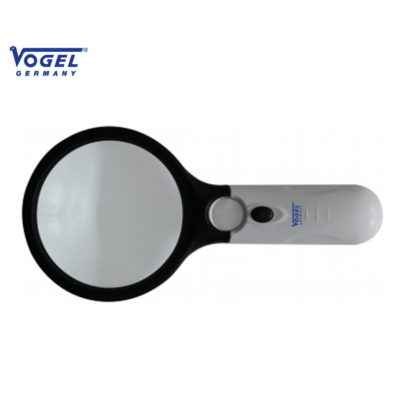 Lupa de bolsillo con aumentos LED 2.5-x/4.5-x, diámetro lente ø 90 mm, CE