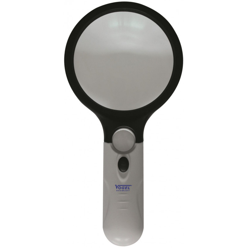 Lupa de bolsillo con aumentos LED 2.5-x/4.5-x, diámetro lente ø 90 mm, CE