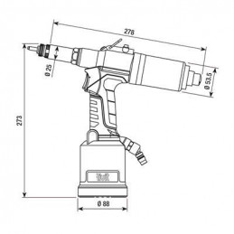 RIV920 REMACHADORA OLEONEUMÁTICA PARA TUERCAS DE M3 A M8