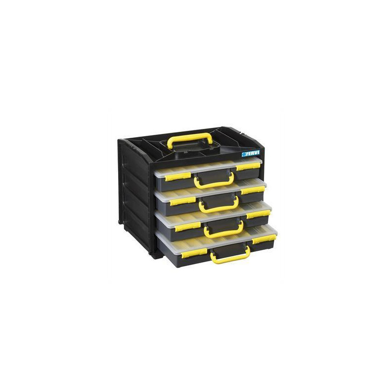 CAJA CON 4 CAJONES PORTAHERRAMIENTAS DE PLASTICO