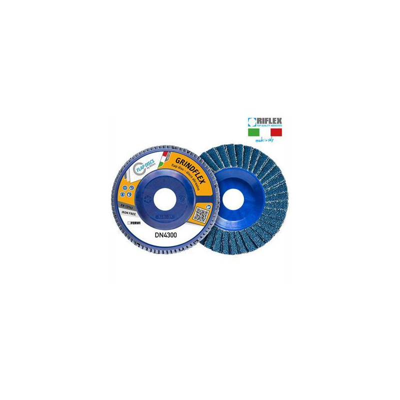 DISCO DE LAMINA GRINDFLEX DUAL FLAP Ø 115 Gr 120 Zirconio Plano T27 Nylon