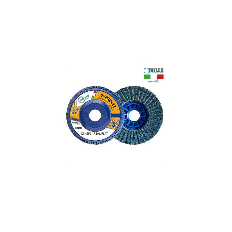 DISCO DE LAMINA GRINDFLEX REAL FLAT Ø 115 Gr 60 Zirconio Concavo T28 Nylon