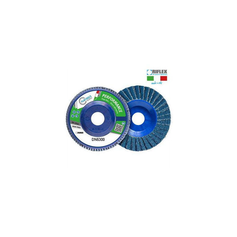 DISCO DE LAMINA PERFORMANCE DUAL FLAP Ø 180 Gr 80 Zirconio Plano T27 Nylon