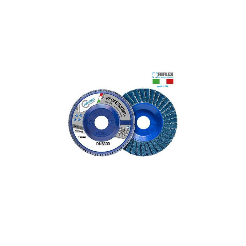 DISCO DE LAMINA PROFESSIONAL DUAL FLAP Ø 180 Gr 40 Zirconio Plano T27 Nylon
