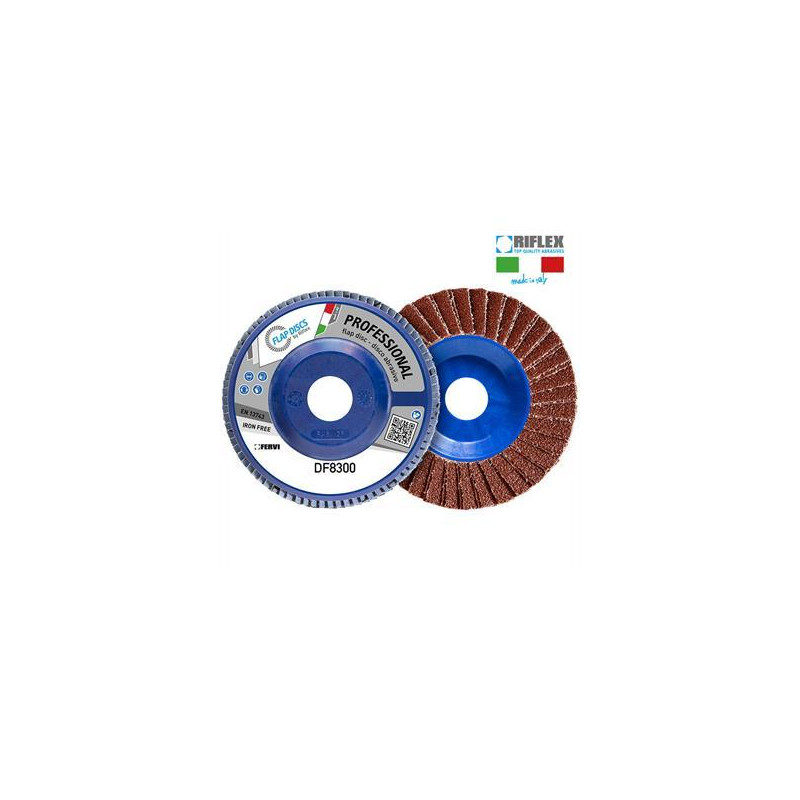 DISCO DE LAMINA PROFESSIONAL DUAL FLAP Ø 115 Gr 80 Corindon Plano T27 Nylon