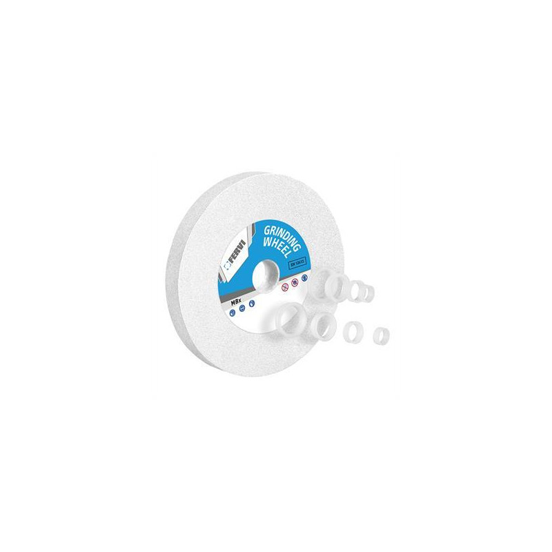 MUELA CORINDON BLANCO 200x25x32 mm. Gr 60 CON ANILLOS REDUCTORES