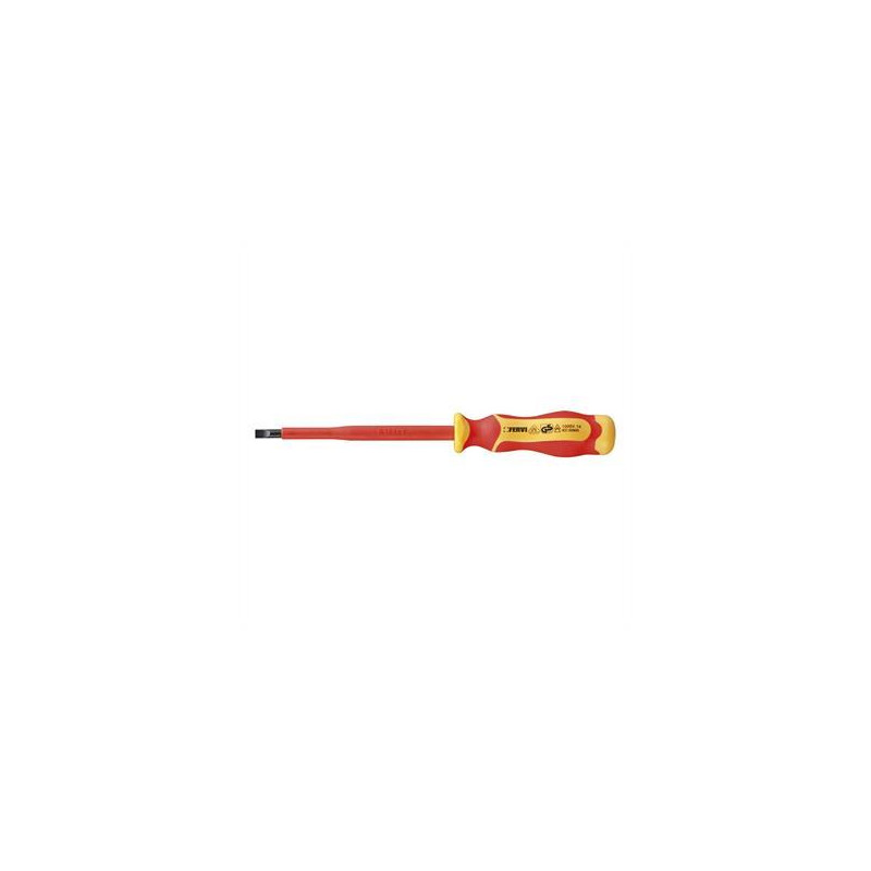 DESTORNILLADOR BOCA RECTA ELECTRICISTA AISLADO Medida 0.4 x 2.5 mm Longitud barra 75 mm Longitud total 175 mm