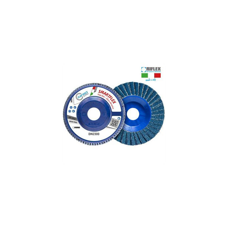 DISCO DE LAMINA SMARTFLEX DUAL FLAP Ø 115 Gr 80 Zirconio Plano T27 Nylon