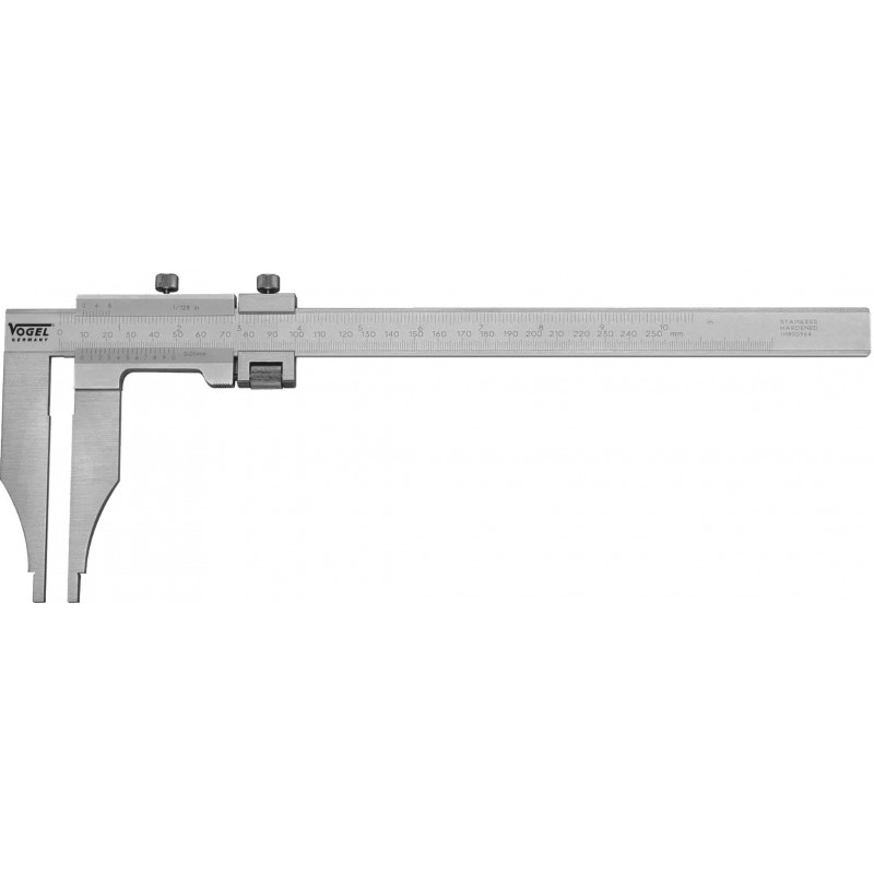 Calibre pie de rey Tipo Tornero, 200mm/8" 0,05mmx1/128"