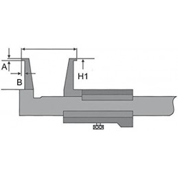 Pie de rey para ranuras, 26-200x0,05 mm