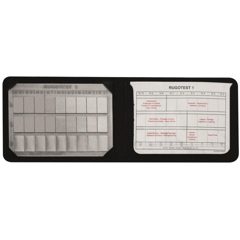 "Rugotest", en estuche estándar, 27 placas de 0,05-12,5 Raµm, clase ISO N2-N10, 120 x 90 mm