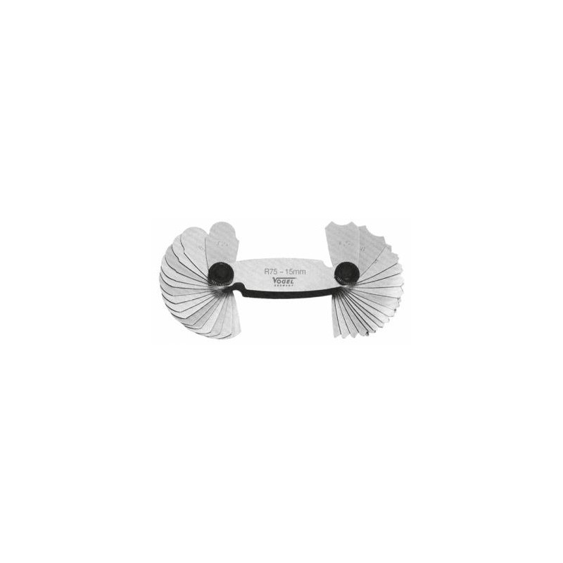 Juego de glagas de radios, 15,5-25 mm, 15 hojas, INOX
