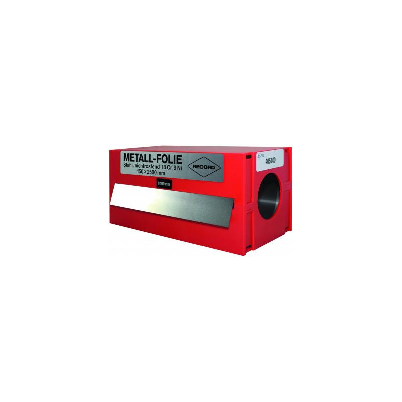 Rollo galga espesores 0,020x 50 x2500 mm de acero INOX 1.4301 en caja de plastico.