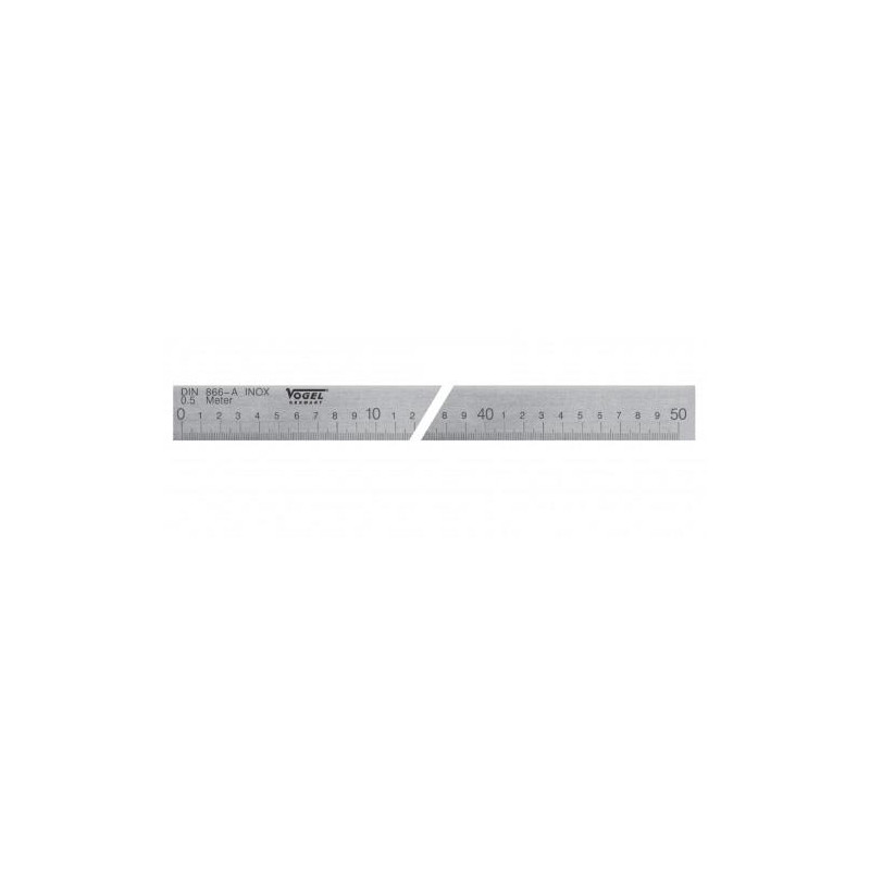 Regla de acero 1500x40x8 mm, INOX rígida