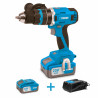 Taladro Percutor de 20 V + cargador 4 A 20 V + 2 bateria 4A 20 V + maleta