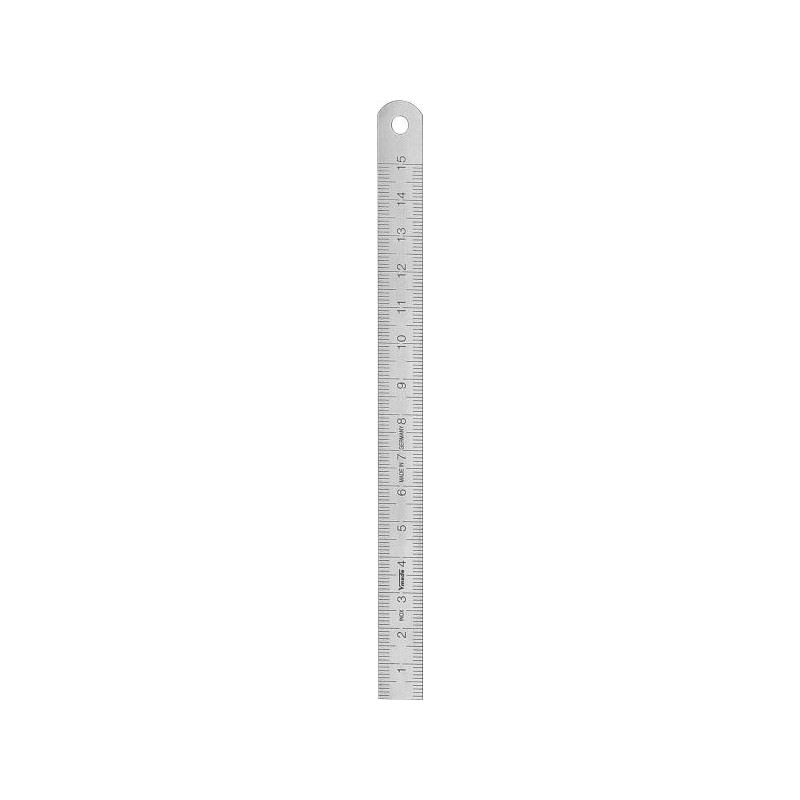 REGLA FLEXIBLE 6000x18x0.5mm, inox, satinado, graduación mm/mm, DIN Clase II