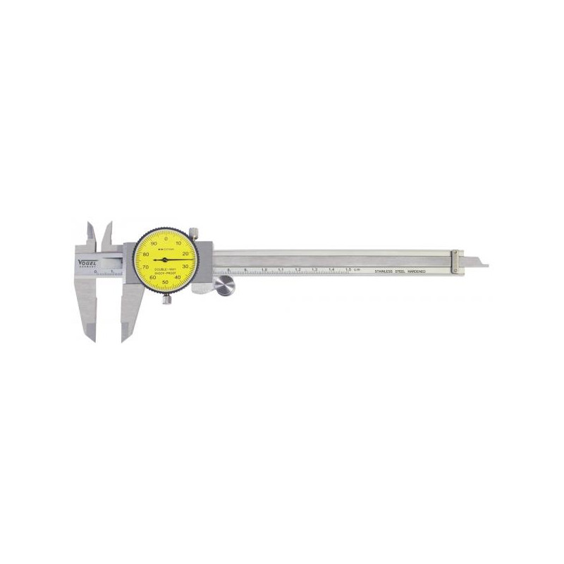 PIE DE REY CON RELOJ 300 mm 0.01 mm, inox, endurecido, pulgar, a prueba de golpes, en caja
