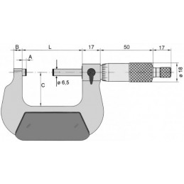 Micrometro VOGEL 00 - 25 mm. x 0,01 contactos de metal duro en caja DIN 863