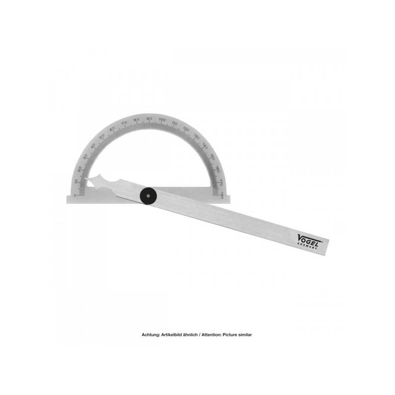 Transportador de ángulos 120/150 mm. 0°-180°, Tornillo de bloqueo, ACERO
