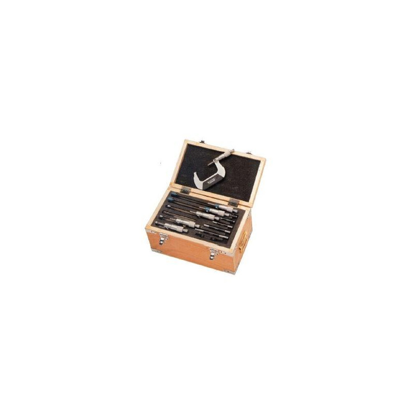 CONJUNTO DE MICRÓMETROS EXTERNOS, 0-100mm DIN 863, set de 4 micrometros, caja de plástico.