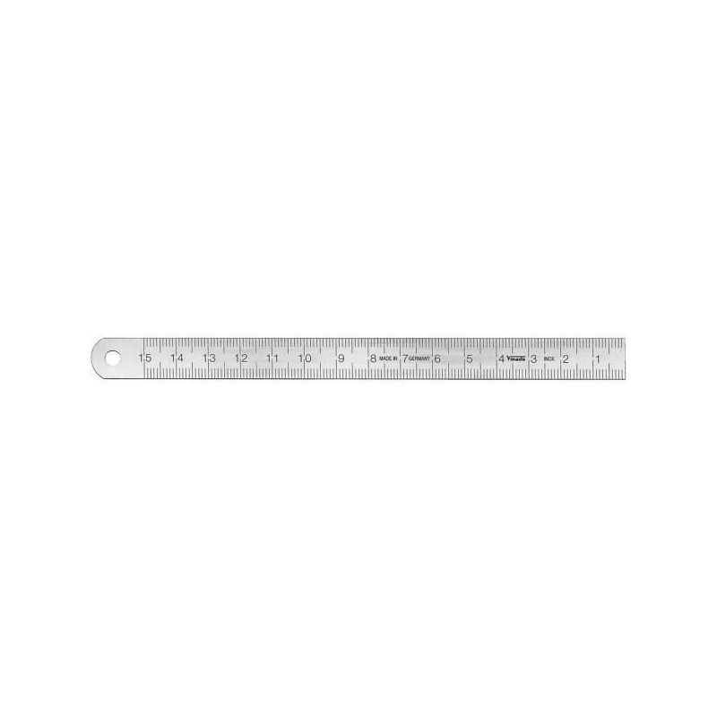 REGLA DE ACERO, 1000x18x0,5 mm, inox, satinado, graduación mm-mm, lectura derecha  izquierda, DIN 2014/32/EU Clase II