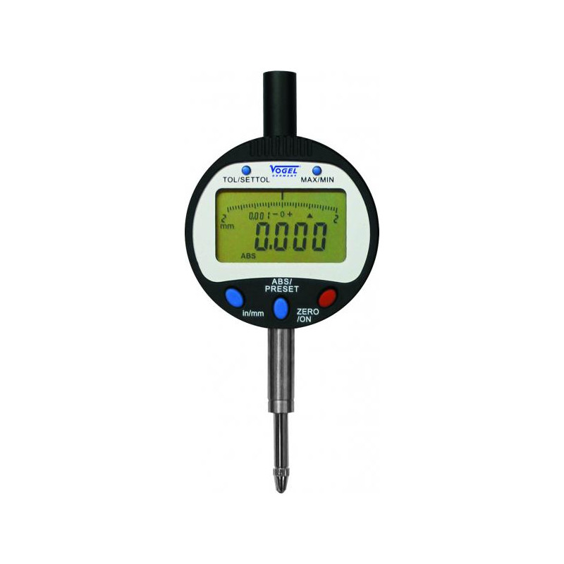 RELOJ COMPARADOR DIGITAL 12,7x0,001mm/0.5x0.00005", USB data output,mm/inch, Salida de datos USB, mm/pulgadas, manual de instruc